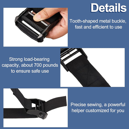 Nordic Strap Nordic Hamstring Curl Strap on Bench 6.5Ft Gym Seatbelt Hamstring Straps Fitness Curl Belt Leg Seatbelt Exercise Assisted Gym Straps Leg Muscles Exercising for Home Women Men Black